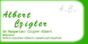 albert czigler business card